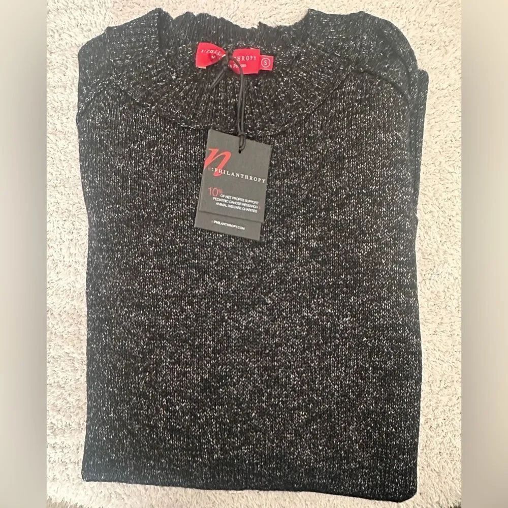 NWTs n:Philanthropy Heathered Gray Distressed Sweater w/ Pocket Size Small